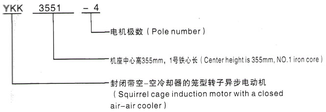 YKK系列(H355-1000)高压YJTGKK3553-4三相异步电机西安泰富西玛电机型号说明